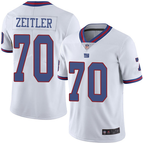 Men New York Giants #70 Kevin Zeitler Limited White Rush Vapor Untouchable Football NFL Jersey